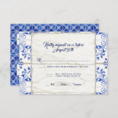 RSVP Ferme Ferme Lapis Bleu Blanc Bois Rustique (Devant / Derrière)