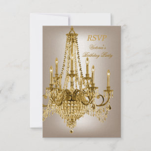 RSVP Fête d'anniversaire Lustre métallisé or 2