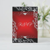 RSVP fête d'anniversaire Noir brillant Rouge profo (Debout devant)