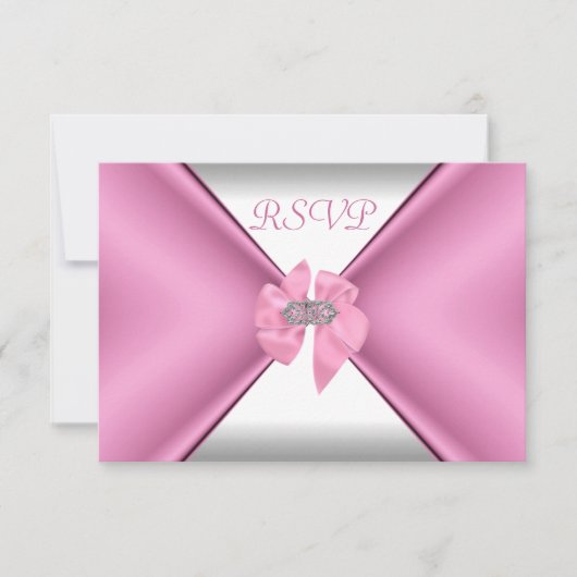 RSVP Fête d'anniversaire Ruban Rose Clair (Devant)