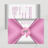 RSVP Fête d'anniversaire Ruban Rose Clair (Devant / Derrière)