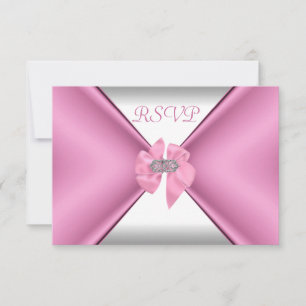 RSVP Fête d'anniversaire Ruban Rose Clair