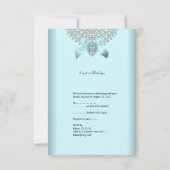 RSVP fête d'anniversaire Turquoise bleu argenté bl (Dos)