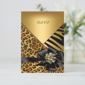 RSVP fête d'anniversaire Zebra Leopard Gold Elegan (Debout devant)