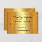 RSVP Fête des mariées Golden Foil Simplement (Devant / Derrière)