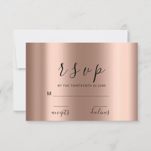 RSVP Fleur de Rose Noir et Blanc Minimalisme (Devant)
