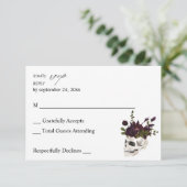 RSVP Fleur et Crâne Violet Halloween sans Repas (Debout devant)