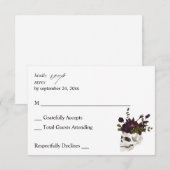 RSVP Fleur et Crâne Violet Halloween sans Repas (Devant / Derrière)