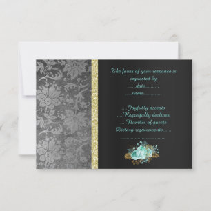 RSVP FLEURALE AQUA ARGENT NOIR
