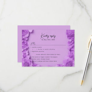 RSVP fleuri pourpre avec choix de repas
