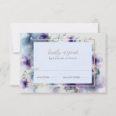 RSVP | Fleurs d'aquarelle translucides à violet bl (Devant)