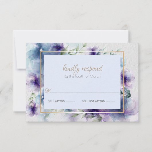 RSVP | Fleurs d'aquarelle translucides à violet bl (Devant)