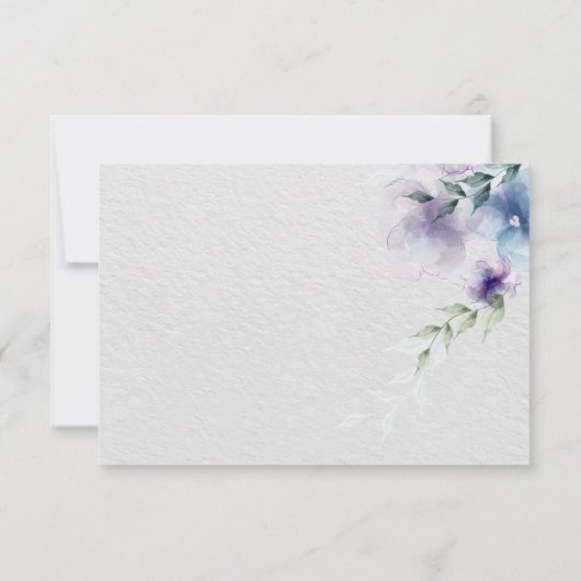 RSVP | Fleurs d'aquarelle translucides à violet bl (Dos)