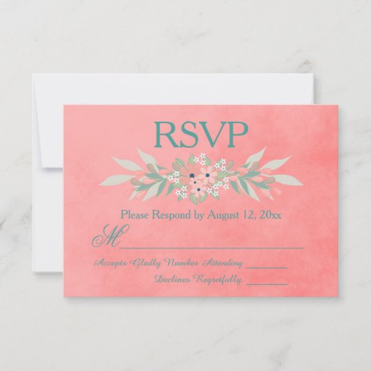 RSVP Fleurs rose et verte (Devant)