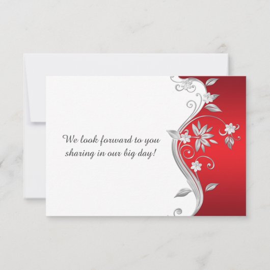 RSVP Fleurs Rouges Blanches Argentées Ornées (Dos)