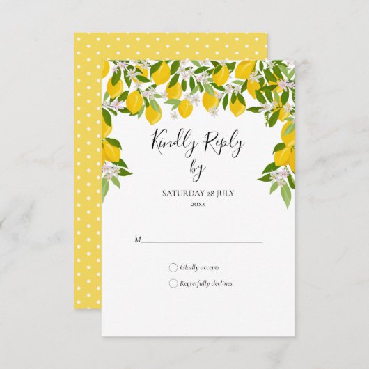 RSVP Floraison de Citron et Verdure (Devant / Derrière)