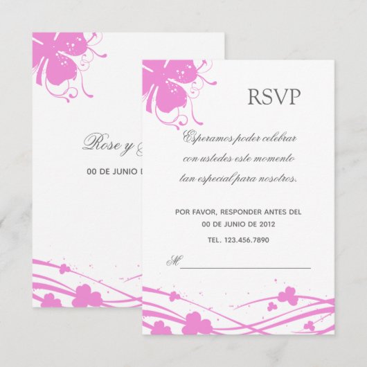RSVP Floral-01 - Invitación Kaartje (Voorkant / Achterkant)