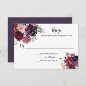 RSVP Floral Aquarelle Bohème Rustique (Devant / Derrière)