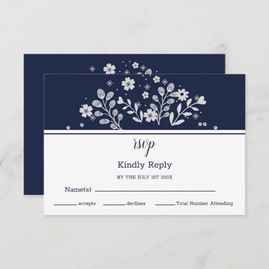 RSVP floral blanc (Devant / Derrière)