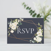 RSVP floral blanc blanc blanc et géométrique en cu (Debout devant)