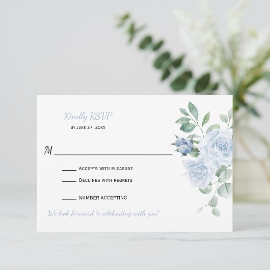 RSVP Floral Bleu Poussiéreux |