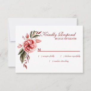 RSVP floral corail et blanc