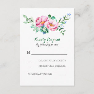 rsvp floral de mariage de bouquet d'aquarelle