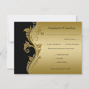 RSVP Floral Noir et Or Vintage