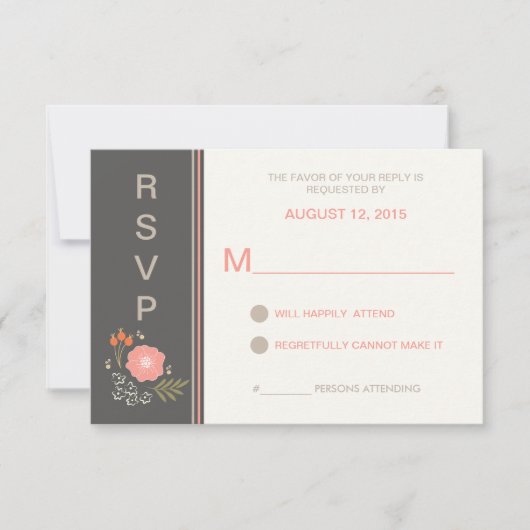RSVP floral rétro rustique (Devant)