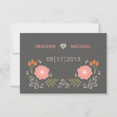 RSVP floral rétro rustique (Dos)