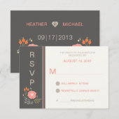 RSVP floral rétro rustique (Devant / Derrière)
