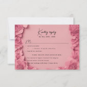 RSVP floral rose avec choix de repas (Devant)