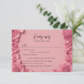 RSVP floral rose avec choix de repas (Debout devant)