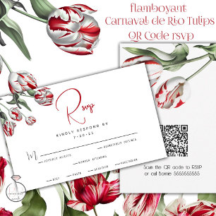 RSVP   Floral Rouge & Blanc Tulips Rembrandt