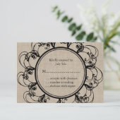 RSVP floral sur burlap (Debout devant)