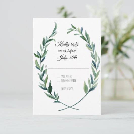 RSVP Forest Green Laurel Wreath Olive Leaf Branche (Debout devant)