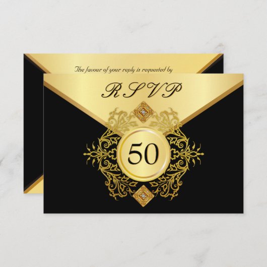 RSVP Formal Gold Noir 50e Anniversaire (Devant / Derrière)