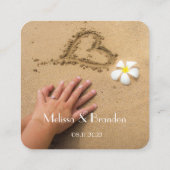 RSVP foto eenvoudige bruiloft QR Code Reactie Vierkante Visitekaartje (Achterkant)