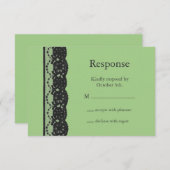 RSVP français en dentelle (vert) (Devant / Derrière)