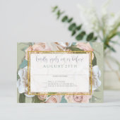 RSVP France Floral Wreath Blush Rose Roses Or (Debout devant)
