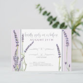 RSVP Franse lavender Floral Modern Typografie (Staand voorkant)