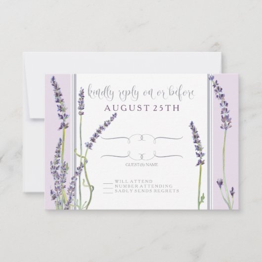 RSVP French Lavender Floral Moderne Typographie (Devant)