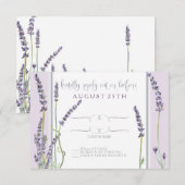 RSVP French Lavender Floral Moderne Typographie (Devant / Derrière)