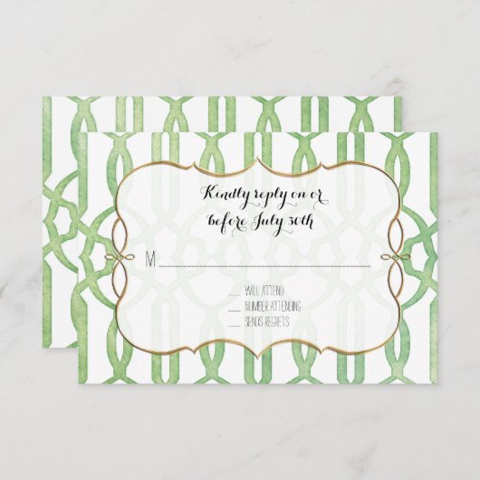 RSVP Garden Trellis Motif Vert Moderne Simple (Devant / Derrière)