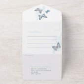 RSVP-gegevens over de blauwe vlindermaaltijd voor All In One Uitnodiging (Buitenkant)