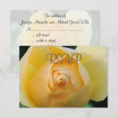 RSVP Gele Rose Kaartje (Voorkant / Achterkant)