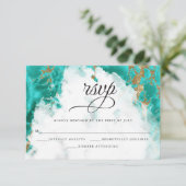 RSVP | Géode Aquarelle Turquoise BarefootBride™ (Debout devant)
