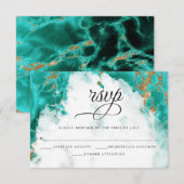 RSVP | Géode Aquarelle Turquoise BarefootBride™ (Devant / Derrière)