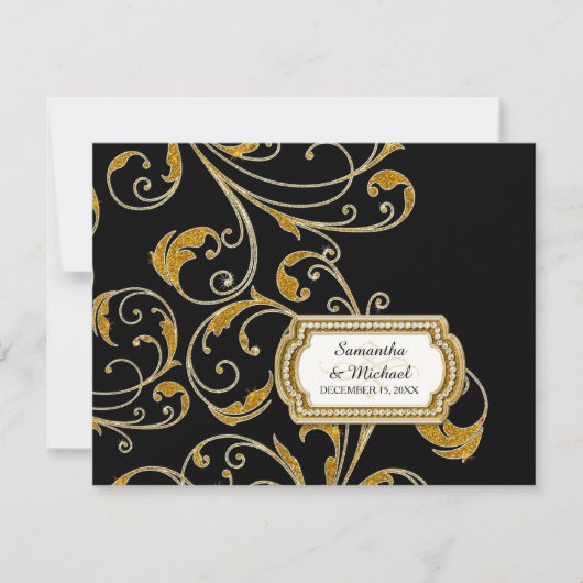 RSVP Glam Old Hollywood Regency Black Cravate Even (Devant)