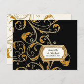 RSVP Glam Old Hollywood Regency Black Cravate Even (Devant / Derrière)